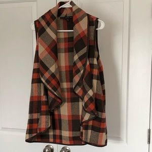 Boutique style plaid vest